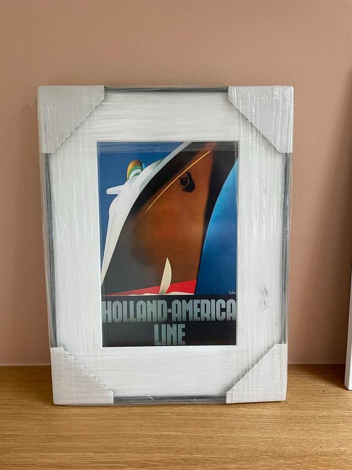 Holland Amerikalijn Poster - Nieuw Ingelijst, Huis en Inrichting, Woonaccessoires | Lijsten, Nieuw, Minder dan 50 cm, Hout, Ophalen