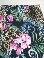 Tricot viscose zwart panter bloem (136)