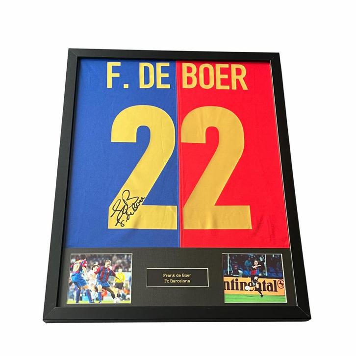 Frank de Boer gesigneerd Fc Barcelona thuisshirt, Verzamelen, Sportartikelen en Voetbal, Zo goed als nieuw, Shirt, Buitenlandse clubs