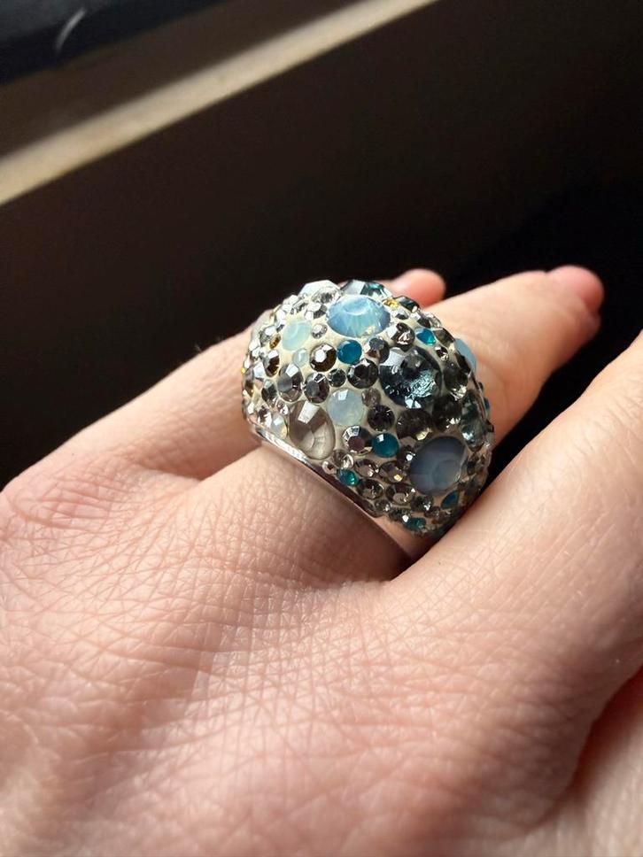 Swarovski Ring - Maat 55, Sieraden, Tassen en Uiterlijk, Ringen, Zo goed als nieuw, Dame, 17 tot 18, Zilver, Overige materialen