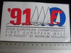 sticker open european championship 1991 workum logo, Verzamelen, Stickers, Verzenden, Zo goed als nieuw, Bedrijf of Vereniging
