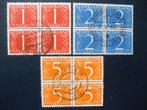 Postzegels Nederland 1946 cijferserie- blokken van 4., Postzegels en Munten, Postzegels | Nederland, Na 1940, Ophalen of Verzenden