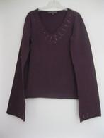 Cassis shirt aubergine bordeau paars met paletten 36/38 s, Kleding | Dames, Nieuw, Lange mouw, Maat 36 (S), Rood