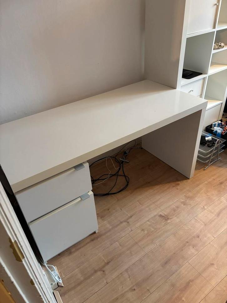 Ikea Malm bureau wit, Huis en Inrichting, Bureaus, Gebruikt, Bureau, Ophalen