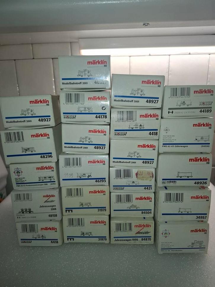 Div goederen lege doosjes van marklin  22 stuks, Hobby en Vrije tijd, Modeltreinen | H0, Gebruikt, Wagon, Wisselstroom, Märklin