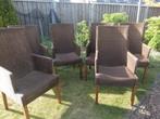 6 loom stoelen, eetkamerstoelen, gratis, Huis en Inrichting, Ophalen, Zo goed als nieuw, Bruin, Vijf, Zes of meer stoelen