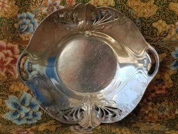 Mooie silverplate Art Nouveau schaal uit Engeland 28,4 cm. beschikbaar voor biedingen