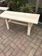 Steigerhouten tuinbankje in het blank, Ophalen, Zo goed als nieuw, Hout