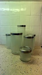 6 Ikea voorraadpotten van glas met metalen deksel, Ophalen of Verzenden, Gebruikt