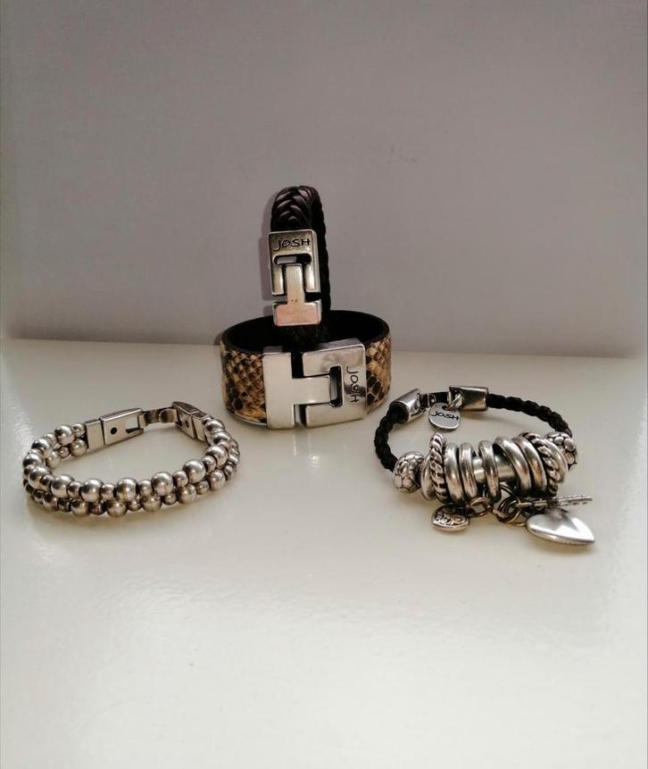 Josh Bedelarmband., Sieraden, Tassen en Uiterlijk, Armbanden, Gebruikt, Leer, Bruin, Ophalen of Verzenden