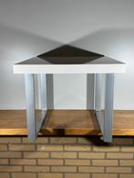 Luxe wit grijs pvc metalen (salon) tafel (271), Ophalen, Zo goed als nieuw, Vierkant, Hout