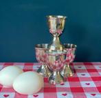 Set van 4 vintage, verzilverde eierdopjes, Ophalen of Verzenden