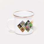 Emaille mok Veluwse Plaatjes - collage 10, Antiek en Kunst, Antiek | Emaille, Ophalen of Verzenden