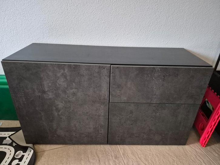 Ikea Besta kastje met Kallviken frontjes, Huis en Inrichting, Kasten | Dressoirs, Gebruikt, 100 tot 150 cm, 25 tot 50 cm, Ophalen