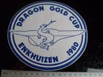 sticker dragon gold cup enkhuizen 1980 logo draak, Verzenden, Zo goed als nieuw, Sport