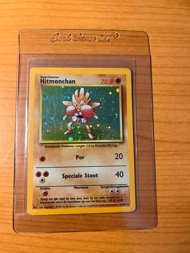 Hitmonchan Holo NL - Base Set #7/102, Hobby en Vrije tijd, Verzamelkaartspellen | Pokémon, Gebruikt, Ophalen of Verzenden