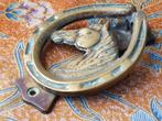 Antieke deurklopper uit Engeland met paardenhoofd 12,5 cm., Antiek en Kunst, Ophalen of Verzenden, Koper