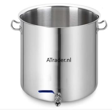 Soeppan Kookpan brouwpan 50 liter + Deksel aftapkraan RVS beschikbaar voor biedingen