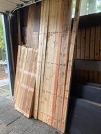 11 Houten balken 3 meter, 60x60mm, Doe-het-zelf en Verbouw, Hout en Planken, Ophalen, Zo goed als nieuw, Balk, Overige houtsoorten