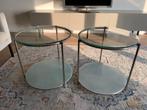 glazen tafels, Huis en Inrichting, Tafels | Salontafels, Ophalen, 100 tot 150 cm, 50 tot 75 cm, Rond