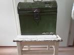 Brocante bakkersblik groen, Ophalen of Verzenden