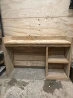 Houten Bureau met Opbergruimte, Met plank(en), Gebruikt, 100 tot 150 cm, Ophalen of Verzenden
