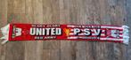 Sjaal Manchester United - PSV Eindhoven, Verzamelen, Sportartikelen en Voetbal, Ophalen of Verzenden, Zo goed als nieuw, PSV, Vaantje of Sjaal