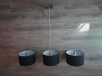 Grote hanglamp met 3 kappen zwart, Ophalen, Gebruikt, Stof, 75 cm of meer