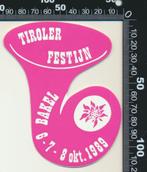Sticker: Tiroler Festijn Bakel 1989, Verzamelen, Ophalen of Verzenden, Zo goed als nieuw, Bedrijf of Vereniging