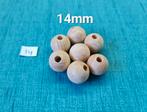 Beukenhouten kralen 14mm - per 6 stuks, Verzenden, Nieuw, Kraal