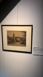 Fraaie ets van Roodenburg Amsterdam Singel met Munttoren, Antiek en Kunst, Kunst | Etsen en Gravures, Ophalen of Verzenden