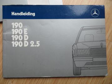 Instructieboek Mercedes 190, 190 E, 190 D, 190 D 2.5 W201 86 beschikbaar voor biedingen