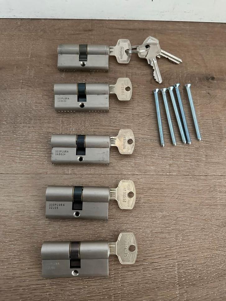 5x Cilinders 30/30 - DOM SKG**, Doe-het-zelf en Verbouw, Hang- en Sluitwerk, Zo goed als nieuw, Slot, Koper of Messing, Ophalen