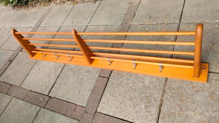 Bruynzeel dubbel vintage pannenrek vintage wandrek rek, Huis en Inrichting, Keuken | Keukenelementen, Gebruikt, Minder dan 100 cm