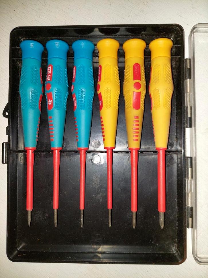 Precisie VDE Schroevendraaierset 1000V - Geïsoleerd, Doe-het-zelf en Verbouw, Gereedschap | Handgereedschap, Gebruikt, Ophalen of Verzenden