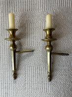 Antieke koperen wandkandelaar set, Verzenden, Koper of Brons