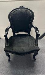 Barok fauteuil zwart vintage, Huis en Inrichting, Fauteuils, Ophalen, Zo goed als nieuw, Stof, Barok