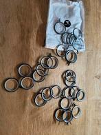 30x stille gordijnring zwart met kunststof binnenring, Minder dan 50 cm, Zwart, Nieuw, Ophalen of Verzenden