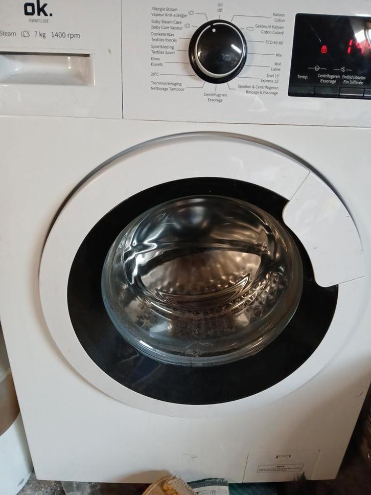 OK. Wasmachine 7kg, 1400 rpm - Voorlader, Witgoed en Apparatuur, Wasmachines, Gebruikt, Voorlader, 6 tot 8 kg, 85 tot 90 cm, 1200 tot 1600 toeren