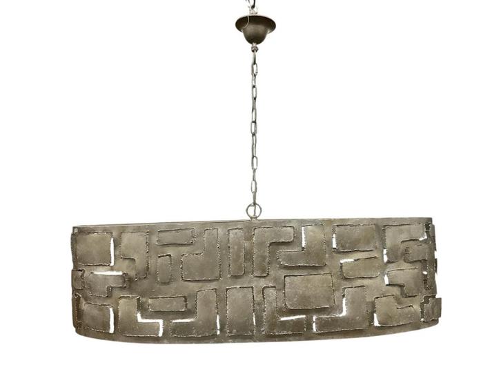 Brutalistische hanglamp Pablo ovaal Leclerq & Bouwman # 9517, Huis en Inrichting, Lampen | Hanglampen, Gebruikt, Minder dan 50 cm
