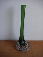 Mooi groen kristallen vaasje, Ophalen of Verzenden, Minder dan 50 cm, Groen, Glas