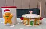 NIEUW Kerst servies voorraadpot en schaaltje met deksel, Diversen, Kerst, Ophalen of Verzenden, Nieuw