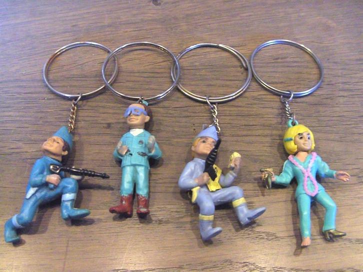 set van 4 sleutelhangers van de Thunderbirds, Verzamelen, Poppetjes en Figuurtjes, Gebruikt, Ophalen of Verzenden