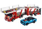Lego autotransporter met blauwe auto, Ophalen of Verzenden, Zo goed als nieuw