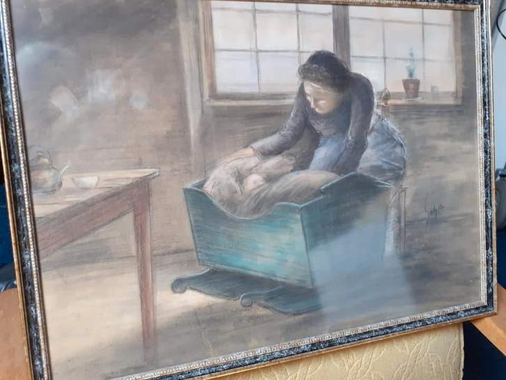 Krijttekening uit 1912. Heel mooi, Antiek en Kunst, Kunst | Schilderijen | Klassiek, Ophalen