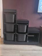 Trofast kast IKEA zwart met wieltjes en 5 bakken, Ophalen, Gebruikt, Modern