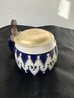 Antieke bierpul met tinnen deksel, Antiek en Kunst, Antiek | Keramiek en Aardewerk, Ophalen