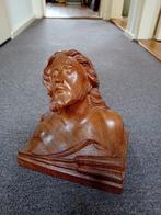 HOUTSNIJWERK BUSTE SCULPTUUR CHRISTUS BORSTBEELD  HOUT, Antiek en Kunst, Antiek | Religie, Ophalen of Verzenden
