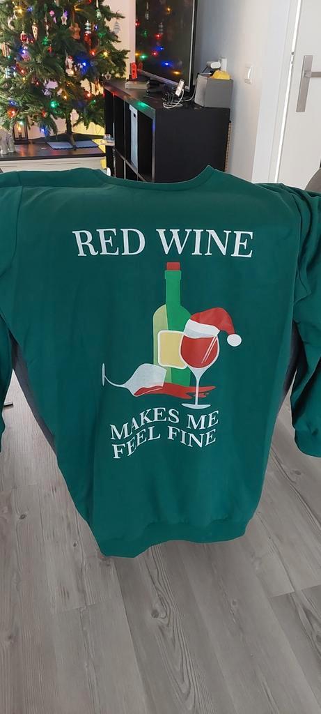 Foute Kersttrui - Red Wine Makes Me Feel Fine, Diversen, Kerst, Zo goed als nieuw, Ophalen