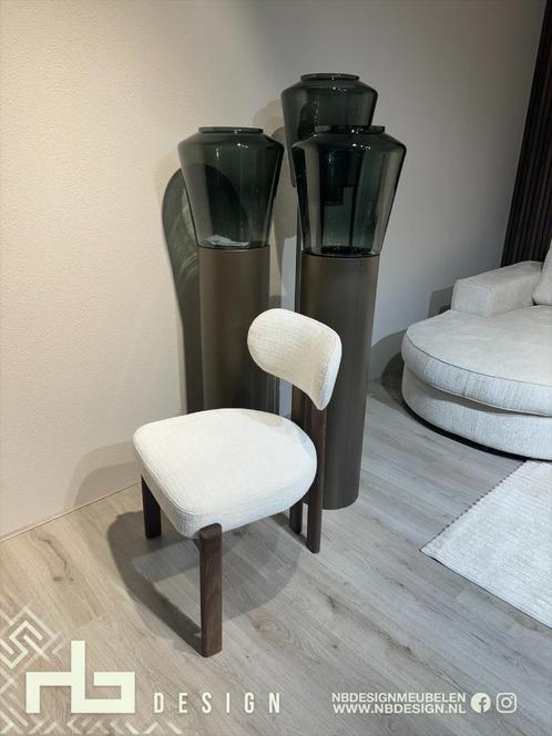 stoel isola luxe design eetkamerstoel japandi stijl colton, Huis en Inrichting, Stoelen, Nieuw, Eén, Hout, Stof, Ophalen of Verzenden